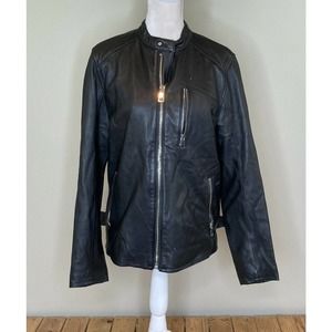 TRENDIANO Women’s Full Zip Faux Leather Jacket M